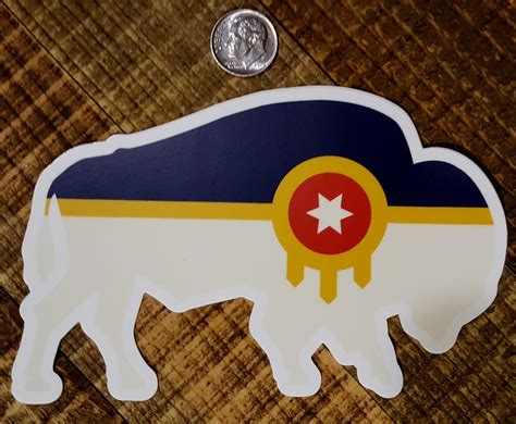 03: Tulsa Flag Bison Decal - Etsy