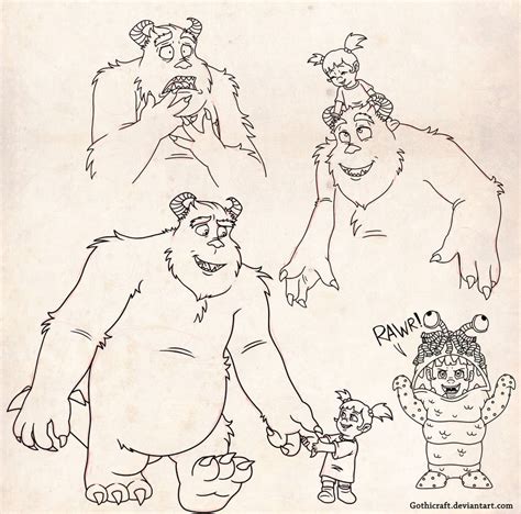 Sully and Boo sketches by GothiCraft on DeviantArt