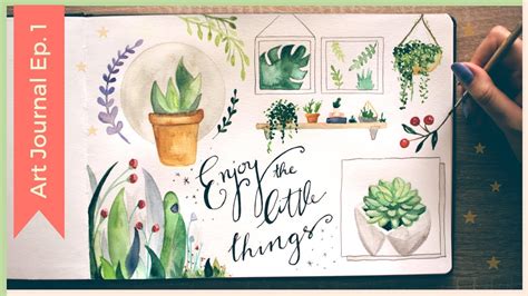 Easy Watercolor Plants | Watercolor Sketchbook Painting Ideas | Art Journal Thursday Ep. 1 - YouTube