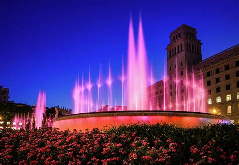 Plaza de Catalunya fountains Photograph by Alexey Stiop - Fine Art America