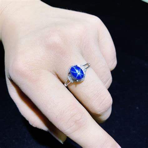 Natural Blue Star Sapphire Engagement Rings for Women 7x9mm - Etsy