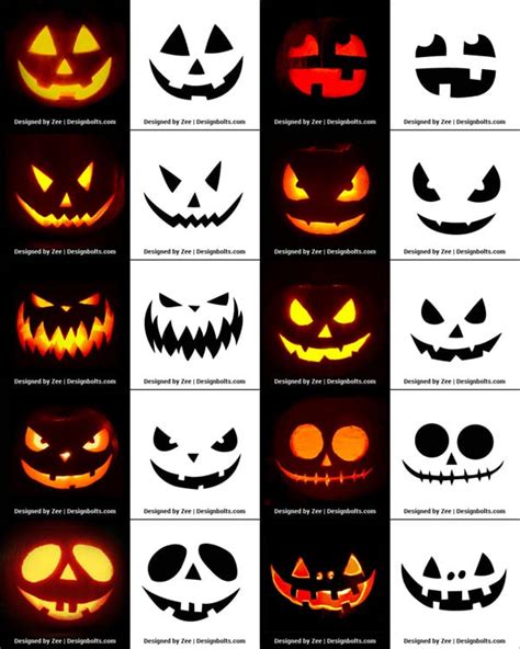 290+ Free Printable Halloween Pumpkin Carving Stencils, Patterns, Designs, Faces & Ideas ...