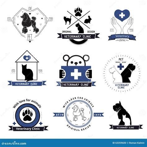 Veterinary Clinic Logo Labels Design Element. Treatment of Animal ...