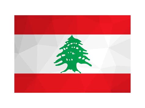 Vector isolated illustration. National Lebanese flag with white, red ...