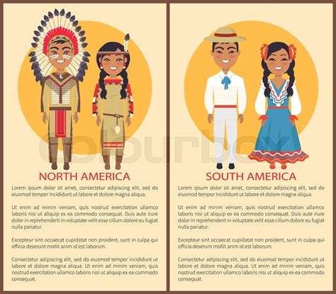 South and North America People Culture and Customs | Stock vector ...