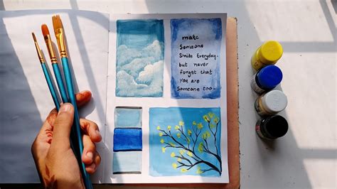 Blue Aesthetics Mood board painting 💙 Watercolour painting Tutorial !! - YouTube