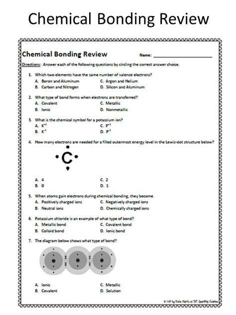 Worksheet Chemical Bonding Ionic And Covalent