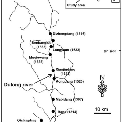 Sampling sites along Dulong River, Schizothorax dulongensis, Oct to Nov ...