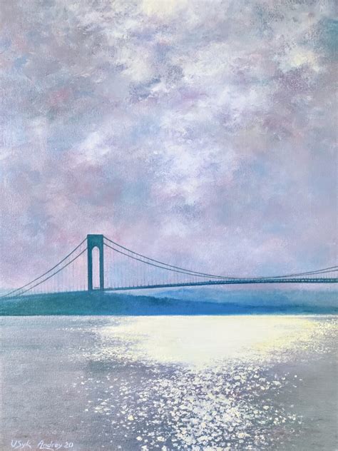 Original Oil Painting verrazano Bridge, 24/18 - Etsy