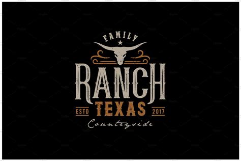 Ranch Longhorn Country Western Logo | Branding & Logo Templates ~ Creative Market