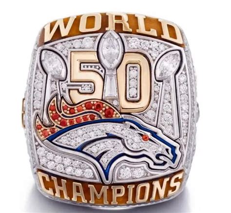 High Quality The Newest 2015 2016 Denver Broncos SUPER BOWL 50 Championship RING solid Men Fan ...