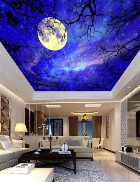 Night Stars Moon Sky Ceiling Sticker Ceiling Decor Night - Etsy | Sky ...