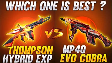 COBRA MP40 VS THOMPSON HYBRID EXPLOSION | BEST SMG GUN IN FREE FIRE | BEST MP40 SKIN | FREE FIRE ...