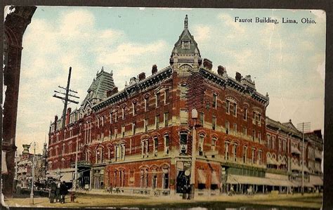 an old postcard shows the corner of a building