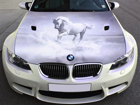 Vinyl Car Hood Wrap Full Color Graphics Decal White Horse in | Etsy