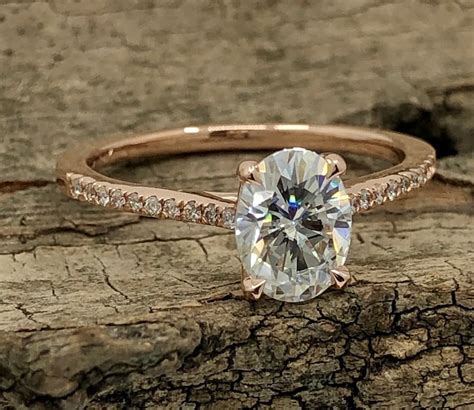 14k Rose Gold Engagement Ring Diamond Ring Certified | Etsy