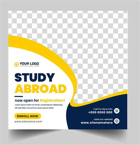 Study abroad social media post banner design. higher education social ...