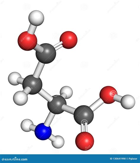 Aspartate molecule stock illustration. Illustration of chemical - 130641998