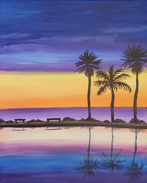 Miami Sunset – Paint and Sip – Painting and Vino