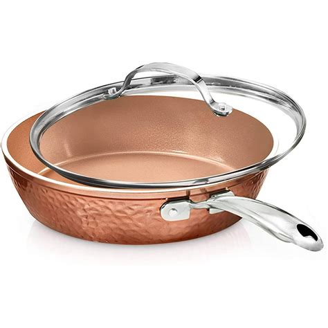 Gotham Steel Hammered 10" Non-Stick Frying Pan with Lid, Copper - Walmart.com - Walmart.com