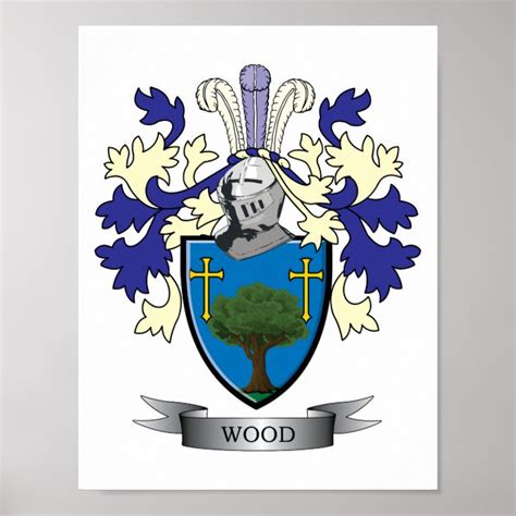 Wood Family Crest Coat of Arms Poster | Zazzle.com.au