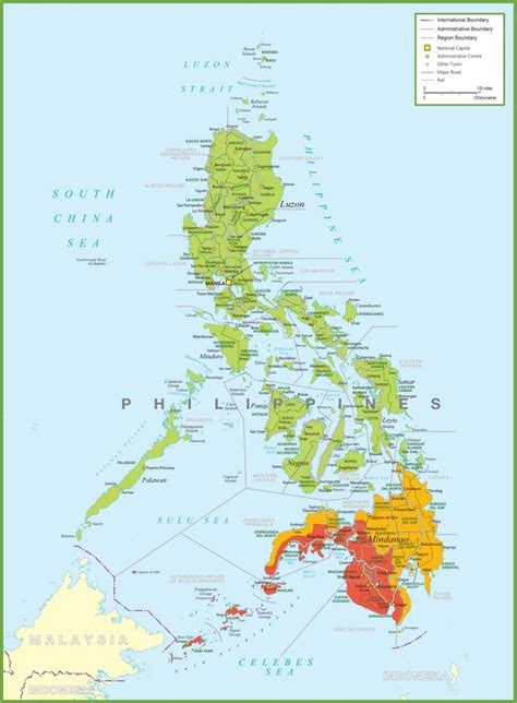 a map of the philippines showing major cities