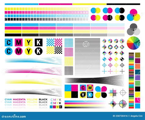 CMYK Print Calibration Illustration With Offset Printing Marks And Color Tests | CartoonDealer ...