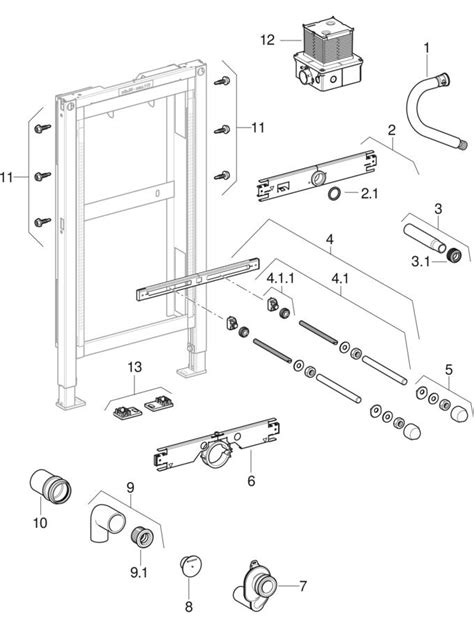 Spare parts for: Geberit Duofix elements for urinal, 98 cm, universal ...