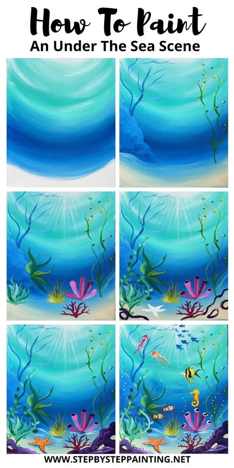 Under The Sea Painting - Step By Step Acrylic Tutorial For Beginners ...