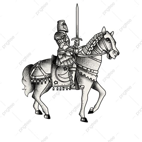 Knight Armor Hd Transparent, Black And White Painting Of Knight Retro Armor, Armor Drawing ...