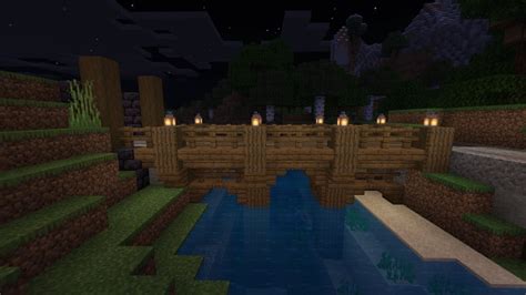 Railroad bridge I built (I like spruce trapdoors if you can’t tell) : Minecraft