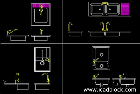 kitchen sink dwg 2d model download - iCADBLOCK