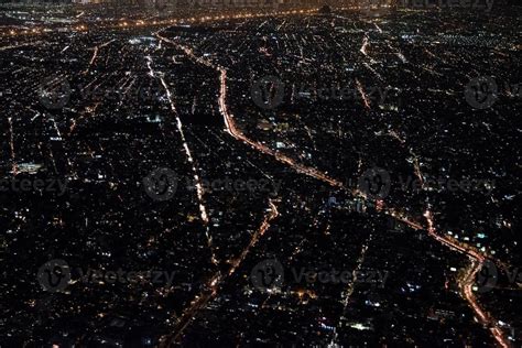 mexico city aerial night view panorama of heavy traffic 12210711 Stock ...