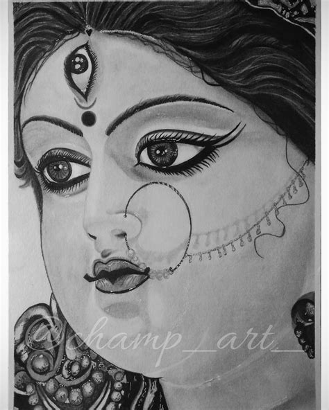 Aggregate 70+ pencil sketch maa durga best - seven.edu.vn