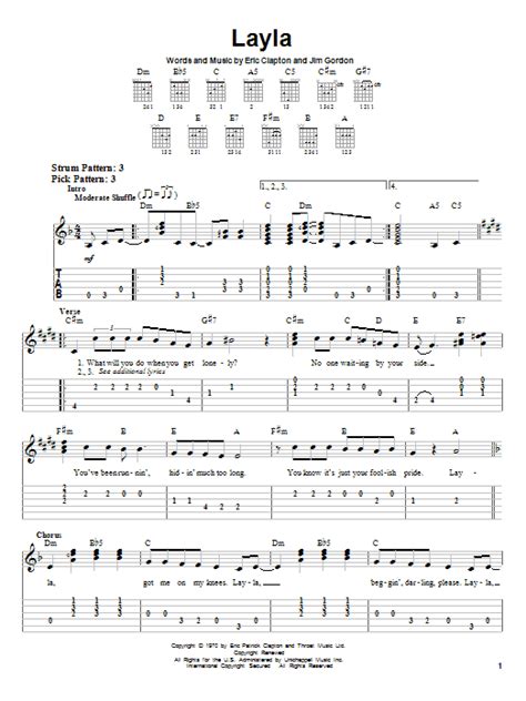 Layla by Eric Clapton - Easy Guitar Tab - Guitar Instructor