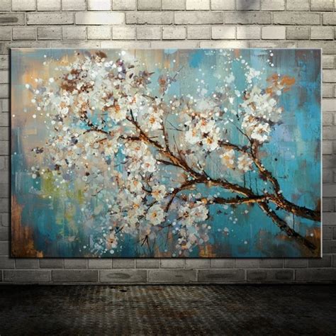 Large 100% Handpainted Flowers Tree Abstract Morden Oil Painting On ...