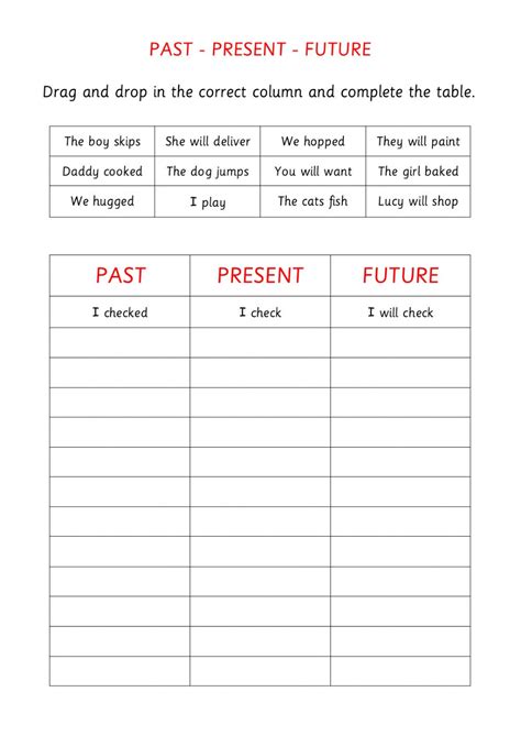 Past - present - future worksheet