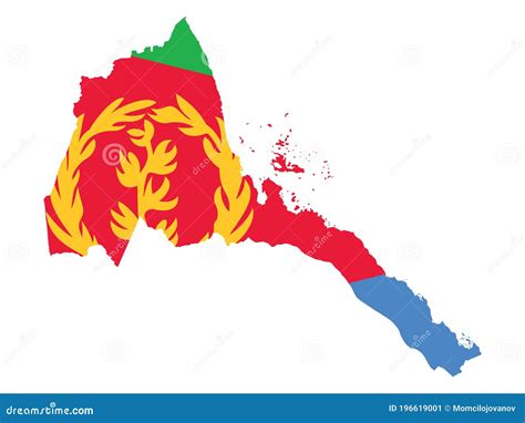 Flag Map of Eritrea stock vector. Illustration of guineabissau - 196619001