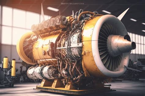 Helicopter Engine Maintenance at the Hangar Stock Illustration ...