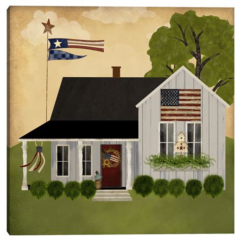 Americana House 3 by Beth Albert Canvas Art Print - Walmart.com ...