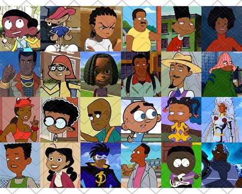 Black Cartoon Characters PNG Instant Download 90s Cartoon TV | Etsy