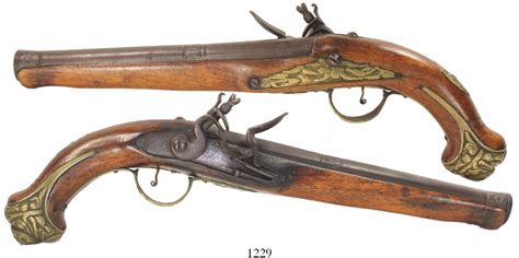 European flintlock officer's pistol, 1700s.