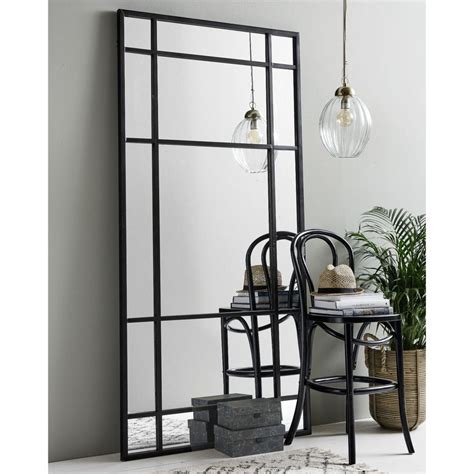 Black Iron Floor Standing Mirror 204cm High - Annie Mo's | Woonkamer spiegels, Hal spiegel ...