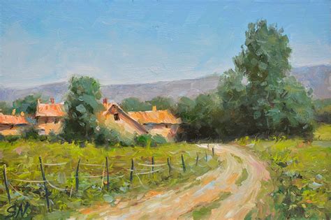 Italian landscape, Summer painting, Landscape