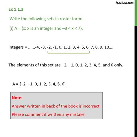 Ex 1.1, 3 - Write sets in roster form (i) A = {x: x is an