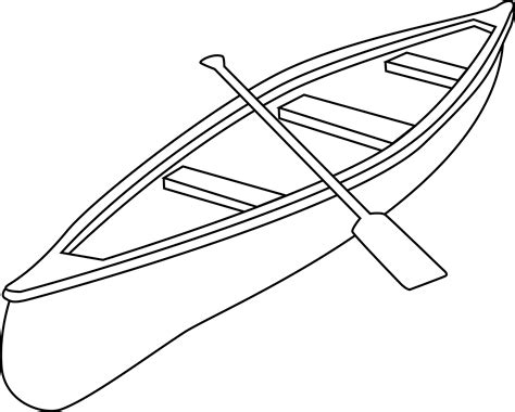 Canoe Coloring Page - Free Clip Art