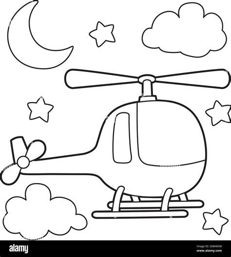 Helicopter Coloring Page Stock Vector Image & Art - Alamy