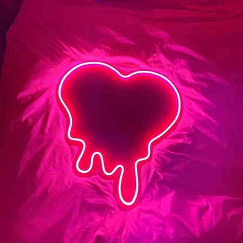 Melting Heart Neon Sign Custom LED Neon For Home Neon Wall | Etsy