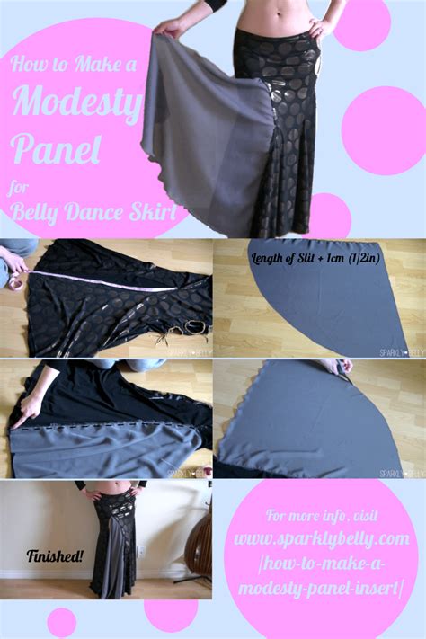 How to Make a Modesty Panel / Insert for Belly Dance Skirts - SPARKLY BELLY