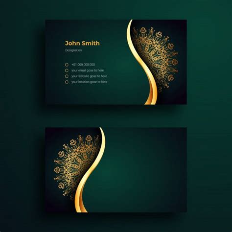 Business card template with luxury manda... | Premium Vector #Freepik #vector Business Card ...